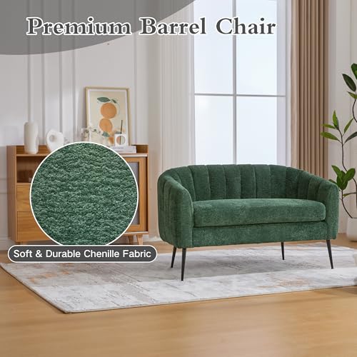 Chifee & Vingol Green Loveseat Sofa 50.2'' Wide Upholstered Loveseat Accent Couch with Metal Legs Modern 2-Seater Sofa for Living Rooms Bedroom Apartment Office,Green - color: S3055-green
