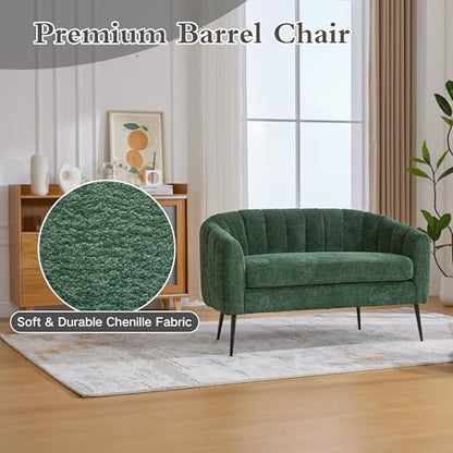 Chifee & Vingol Green Loveseat Sofa 50.2'' Wide Upholstered Loveseat Accent Couch with Metal Legs Modern 2-Seater Sofa for Living Rooms Bedroom Apartment Office,Green - color: S3055-green