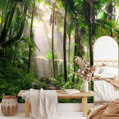 AFZEVEB-Tropical Forest Peel and Stick Wallpaper Landscape Trees Mural - color: X810, size: 136" x 100"