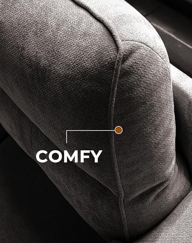 Upvilla 71.25" Modern Sofa Couch for Deep Seat Sofa Living Room(Dark Gray) | 8” Cushion, Comfy 2-Seater Chenille Loveseat with Convertible Armrest, Removable Sofa Cover, High Leg - color: Dark Gray, size: 71.25" Couch