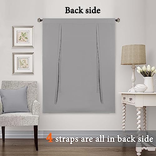 H.VERSAILTEX Blackout Tie Up Curtain Thermal Insulated Curtain Bathroom Curtains Dove Gray Tie Up Shade for Small Window (Rod Pocket Panel, 42 inches W x 63 inches L, Set of 1) - color: Dove Gray