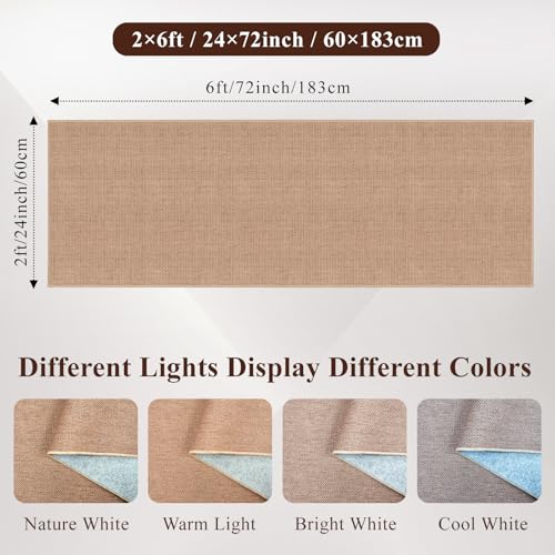 2x6 Jute Woven Runner Rug: Non Slip Backing Solid Color Easy Clean Hallways | Washable Thin Indoor Kitchen Carpet High Traffic Areas Farmhouse Home Decor Durable Textured Low Pile Accent Mats (Beige,2x6) - color: Beige, size: 2' x 6' (Rectangular)