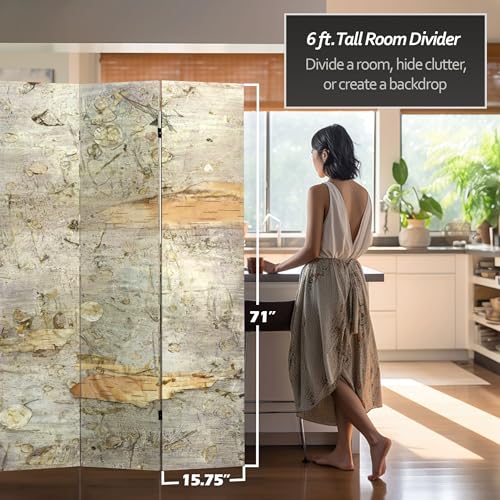 Red Lantern 6 ft. Tall Double Sided Water Bird Canvas Room Divider, Blue - color: Pale Forest