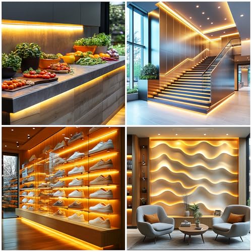 Short LED Strip Lights, COB 5V USB, Warm White 3000k (3.28FT/1M) | Flexible Small COB LED Strip Light, 3000K, Not Dimmable, For Display Cabinet & TV 3D Lighting - color: 3.28FT/3000K
