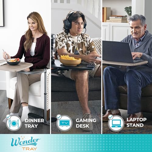 Stander Wonder Tray, Adjustable Swivel Table, Large Laptop Stand, Couch Desk, Side Tables & Gaming Bench, TV-Trays for Eating on Couches, Chairs, Recliners, Maple - color: Maple, size: Large