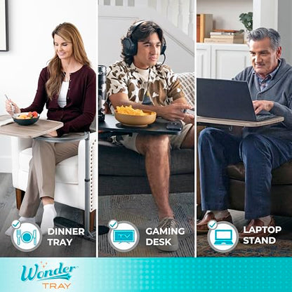 Stander Wonder Tray, Adjustable Swivel Table, Large Laptop Stand, Couch Desk, Side Tables & Gaming Bench, TV-Trays for Eating on Couches, Chairs, Recliners, Walnut - color: Walnut, size: Large