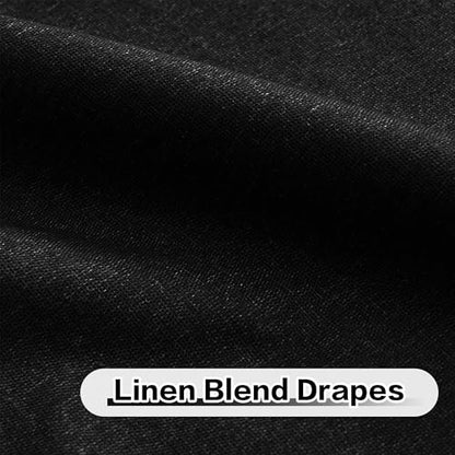 90 Inches Blackout Pinch Pleated Curtains Black Linen Texture Extra Wide Double Pleated Drapes for Traverse Rods Thermal Insulated Curtains Easy Hanging 72" W x 90" L 1 Panel - color: Black, size: 72"W x 90"L (Pack of 1)