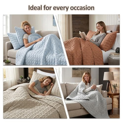 Beige Quilt King Size Bedding Sets with 2 Pillow Shams, Lightweight Soft Bedspread Coverlet, Quilted Blanket Thin Comforter Bed Cover, All Season Summer Spring, Tan Cream, 3 Pieces, 104x90 inches - color: Beige, size: King