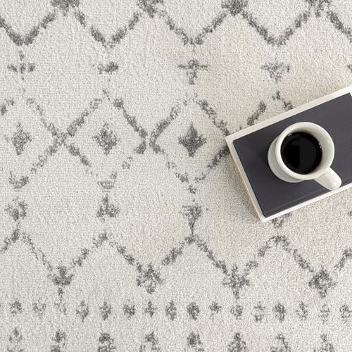 nuLOOM Blythe Grey Trellis Power Loomed Runner Rug, 2' x 6' - color: Blythe Grey, size: 2' x 6' (Rectangular)