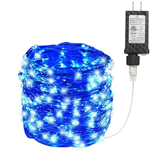 Joomer Fairy String Lights 33FT 100LED Plug in Fairy Lights Indoor, Blue | Silver Wire, String Light DIY for Bedroom, Parties, Wedding, Christmas, Outdoor, Indoor Decoration (Non-Connectable) - color: Blue, size: 100led