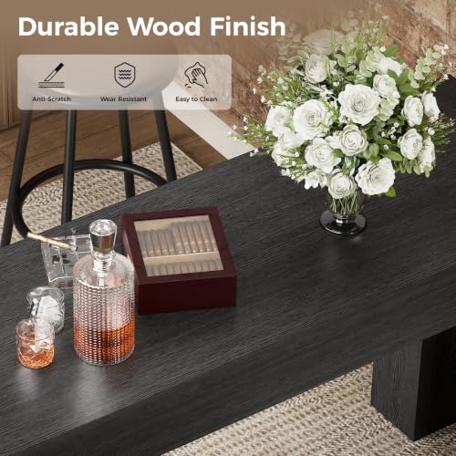 71" Long Bar Table, Rectangular 35.5" Counter Height Table, Double-Sided High Top Pub Table for Home Bar Kitchen Dining Room, Black