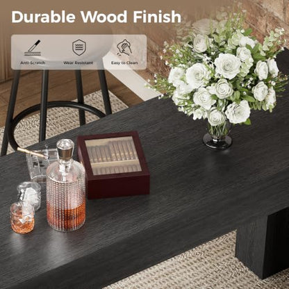 71" Long Bar Table, Rectangular 35.5" Counter Height Table, Double-Sided High Top Pub Table for Home Bar Kitchen Dining Room, Black