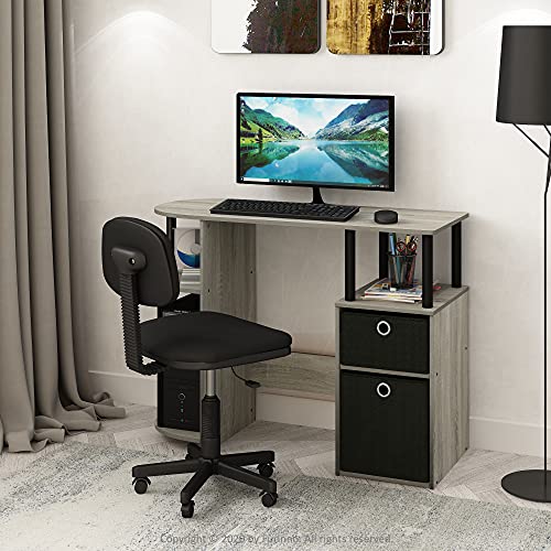 FURINNO Turn-N-Tube 4-Bins System Rack, Columbia Walnut/Black/Dark Brown - color: Columbia Walnut/Black/Dark Brown, size: 4-Bins