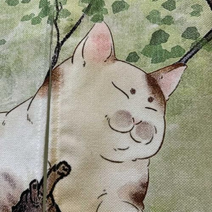 Ofat Home Cat on Tree Japanese Noren Doorway Curtain,Closet Curtain, Custom Panel Curtain Wall Tapestry Hanging Window Noren, 85x150cm - color: Cat on Tree