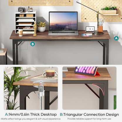 BestOffice Computer Desk,Home Office Desk, Modern Simple Style for Home Office Study Writing (Brown, 39 Inch) - color: Brown, size: 39 Inch