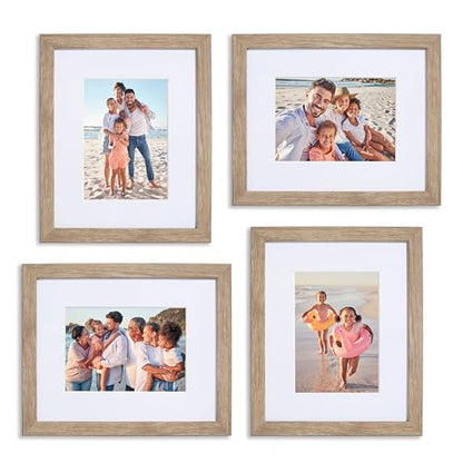 Sheffield Home 4 Piece Gallery Wall Frame Set, 8x10 Inch, Light Natural - color: Light Natural, size: 8x11 Inch
