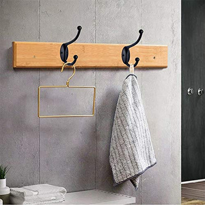 ZEYU 20Pcs Wall Hooks, Coat Hooks Hardware Heavy Duty Hooks for Hanging Coats Double No Rust Black Hook Wall Mounted with Screws for Key, Towel, Bags, Cup, Hat - color: 20Pcs Black