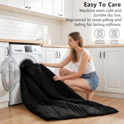 Super King Plus Comforter Set Black - Oversized 128x120 Bed Set | Maximum King-Bed Coverage, 240GSM Down-Alternative Fill, 14" Deep-Pocket Sheets, Shams & Pillowcases, Lightweight - color: Black, size: Super King Plus