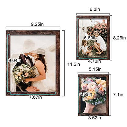 LUCKYLIFE Picture Frame Set 10-Pack, Gallery Wall Frame Collage with 8x10 5x7 4x6 Frames in Brown Finishes - color: Brown