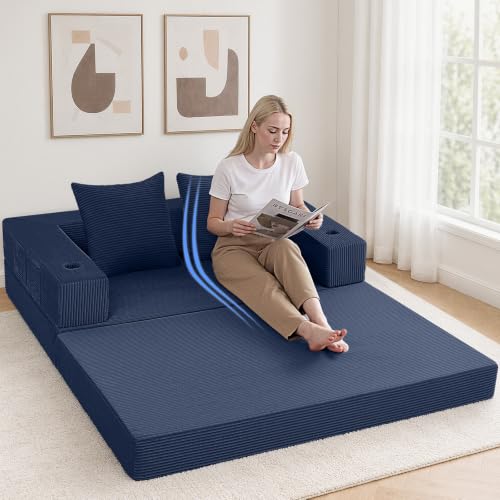 COMAX Futon Sofa Bed, Convertible Sofa Bed, Folding Boneless Couches