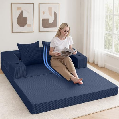 COMAX Futon Sofa Bed, Convertible Sofa Bed, Folding Boneless Couches