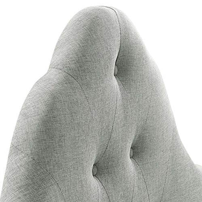 Modway Sovereign Tufted Button Linen Fabric Upholstered Twin Headboard in Gray - color: Gray, size: Twin