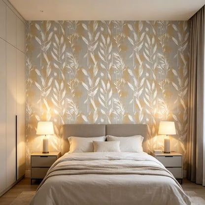 Modem Abstract Leaves Peel and Stick self Adhesive Wallpaper - 96''x32'' - color: X14, size: 96"x32"