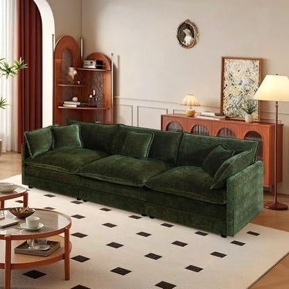 103.8" Chenille Modular Sectional Sofa, Modern 3-Seat Couch,Green | Randomly Assemble Modular Sofa Sets, Modern Recliner Deep Seat Sofa Set for Living Room,Office - color: Green, size: 3S
