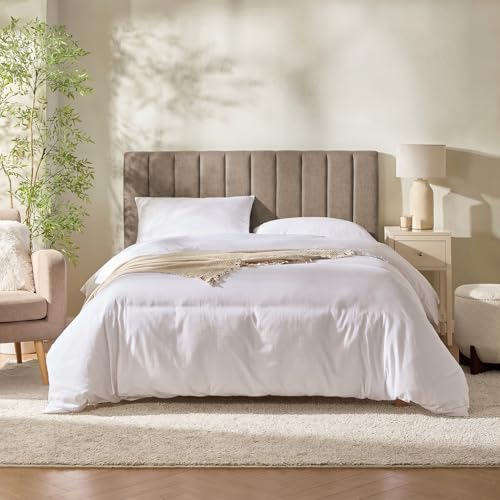 Nestl Upholstered Full Headboard - Easy Assemble Channel Stitched Headboard Full Size - Wall Mounted Headboards with 3D Soundproof Wall Panels Peel & Stick Floating Headboards, Mocha - color: 04-mocha Brown, size: Full