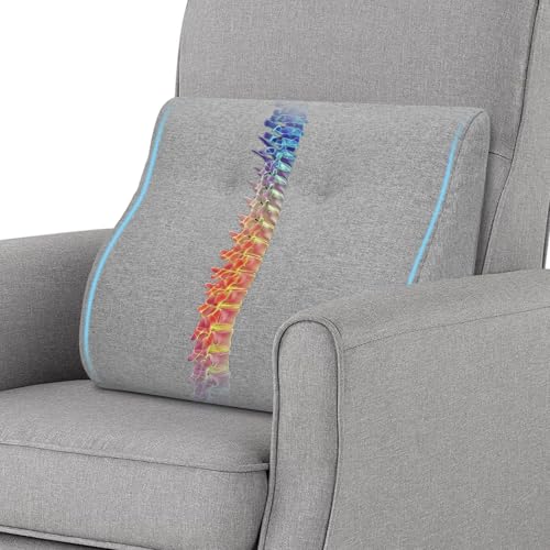 baibu Patented Dual-Layer Memory Foam Lumbar Pillow for Recliner, Light Grey - color: Light Grey