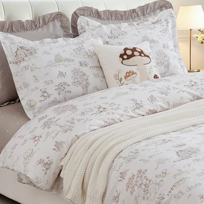 DAUAOTO Twin Size Kids Duvet Cover Set, 100% Cotton Teen Boys Girls Duvet Cover 68"X86" + 1 Sham, Hand-Painted Pattern Forest Fairy Tale - color: Pattern 16#, size: 68"x86" Twin Cover + 1 Sham