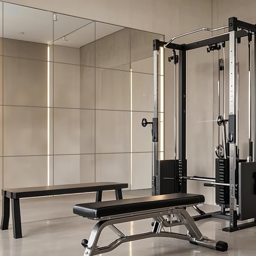 Home Gym Mirror for Gym, 12Pcs 16"×12" Wall Mirror Tiles, Frameless HD Glass Full Length Wall Mirrors for Wall Decor, Bedroom, Living Room, Over The Door, Self Adhesive - size: 12Pcs- 16" × 12"