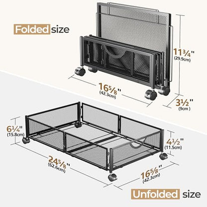 Yecaye 4 Pack Under Bed Storage with Wheels