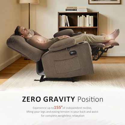 MCombo 56 in Reclining Loveseat Recliner with Heat & Massage PR648 (Brown) | 155° Zero Gravity, Dual Charging Ports, Cup Holders, FSC & OEKO Certified - color: Dark Brown, size: Loveseat Recliner with Zero Gravity