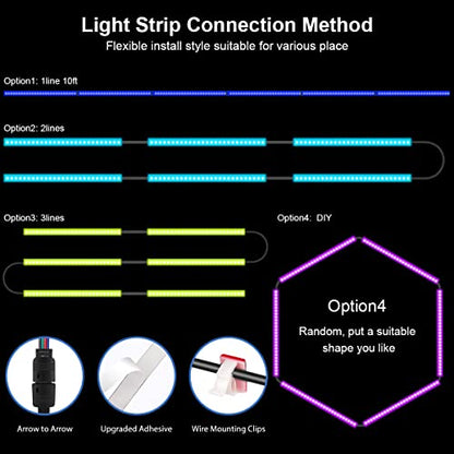 RGB Under Cabinet Lights with Motion Sensor, 6 Pre-Cut LED Strip Lights with Remote Control, Music Sync Color Changing Closet Lights, for Kitchen, Counter, Shelf, TV Backlight, Bookcase, 9.8ft - color: RGB+White