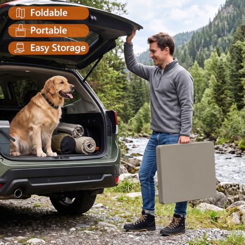 4 Foot Folding Table, Portable Fold-in-Half Utility Table [Adjustable Height with Carrying Handle][4FT Heavy Duty] for Party, Wedding, Picnic, Camping, Indoor & Outdoor Folding, Brown - color: Brown, size: 4ft