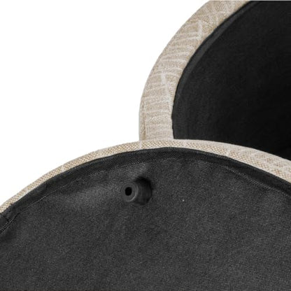 HomePop 24" Large Round Storage Ottoman - Tan Geometric Pattern - color: Tan Geometric Pattern