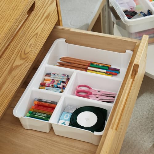 MACOPRO 17QT Clear Plastic Box Craft Storage Bin with Removable Tray & Lid | 1-pack container, art supply organizer for playdoh, sewing, beads & craft tools, space-saving stackable bins organization - size: 1Pack-17QT