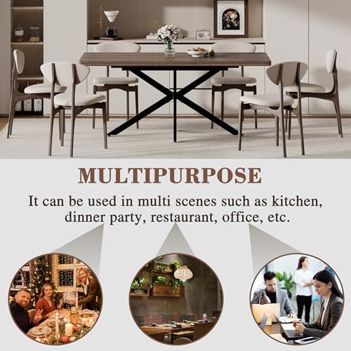 Extendable Dining Table for 4 6 8,55"-70" Kitchen Table Leaf,Dark Walnut | Expandable Rectangle Dining Table,Wood Dining Table w/ Hidden Leaf & Storage, Space Saving, Kitchen Dining Living Room,Modern - color: Removable Leaf 55"-71" Dark Walnut