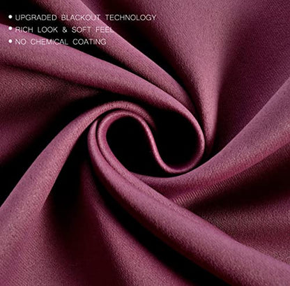 Room Darkening Grommet Blackout Curtains for Livingroom Curtains Panels Set of 2 52x63 Inch Aubergine, Bonus 2 Tie Backs Included - color: Aubergine, size: 52"W x 63"L (Pack of 2)