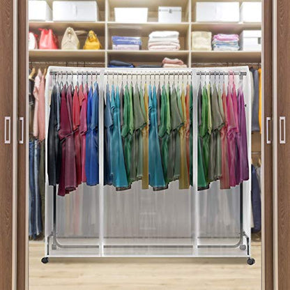 Sorbus Cover for Garment Rack 2 Pack- 6 Ft Transparent Clothes Rack Cover, Garment Coat Hanger Protector Dustproof Waterproof Clothing Storage Cover for Dresses, Suits, Coats (Rack Not Included) - size: 2 Pack