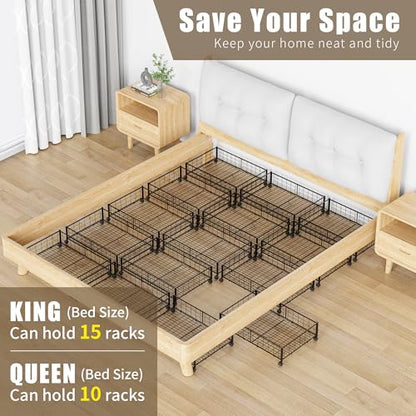 Hleelomi Under Bed Storage with Wheels, 360° Rotating, No-Assembly Underbed Storage Containers, 1 PACK - size: 1 Pack without Cover