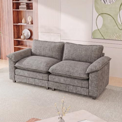Homall 79.3" Loveseat Sofa, Cloud Sofa Couch, Deep Seat, Light Grey | Comfy Chenille, Double Layer Cushion, Wide Armrest, High-Density Foam, Sturdy Frame, Easy Assembly, for Living Room - color: Light Grey, size: Loveseat Sofa