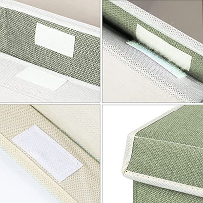 Large Toy Box Chest Storage with Lid, Collapsible Kids Toy Storage Box Bin | Toy Chest with Rivets Handles for Kids, Boys, Girls, Nursery, Playroom, Living Room, Bedroom, 25"x 13" x 16" (Linen Green) - color: Large Green