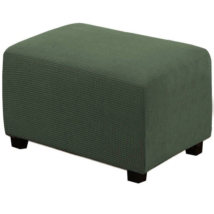 H.VERSAILTEX Ottoman Cover Slipcover Rectangle Fit Length 33'-38' Footrest Sofa Slipcovers Stool Cover Footstool Protector Covers Feature Stretch Soft Jacquard Fabric Removable Washable - Bronze Green - color: Bronze Green, size: Rectangle-X-Large