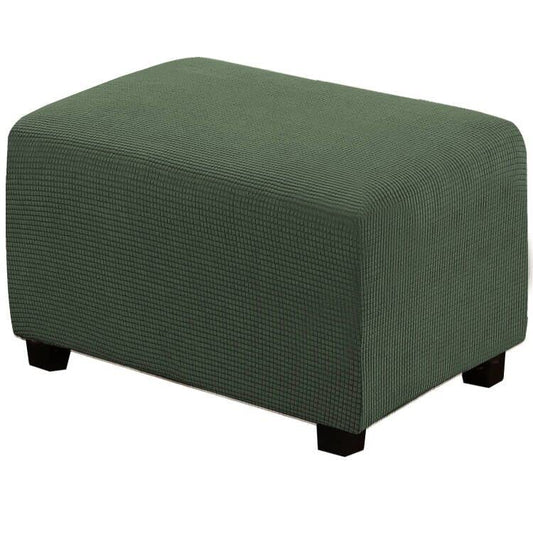 H.VERSAILTEX Ottoman Cover Slipcover Rectangle Fit Length 33'-38' Footrest Sofa Slipcovers Stool Cover Footstool Protector Covers Feature Stretch Soft Jacquard Fabric Removable Washable - Bronze Green - color: Bronze Green, size: Rectangle-X-Large