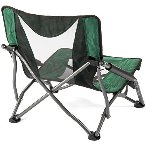 Cascade Mountain Tech Folding Camp Chair for Camping, Beach, Picnic, Barbqeues, Sporting Events with Carry Bag - color: Green