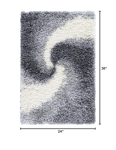 Rugs.com Soft Touch Shag Collection Area Rug – 2X3 Smoke Grey Shag Rug Perfect for Entryways, Kitchens, Breakfast Nooks, Accent Pieces - color: Smoke Grey, size: 2' x 3' (Rectangular)