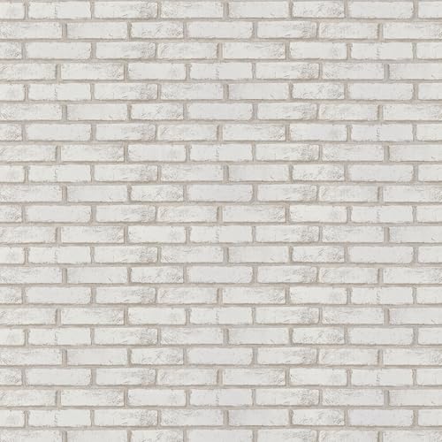 Timeet Brick Wallpaper Brick Peel and Stick Wallpaper Self Adhesive Brick Contact Paper Faux Brick Wallpaper Removable Wall Paper for Bedroom Laundry Room Accent Walls 17.7"×197" - color: Beige,white, size: 17.7" x 197"