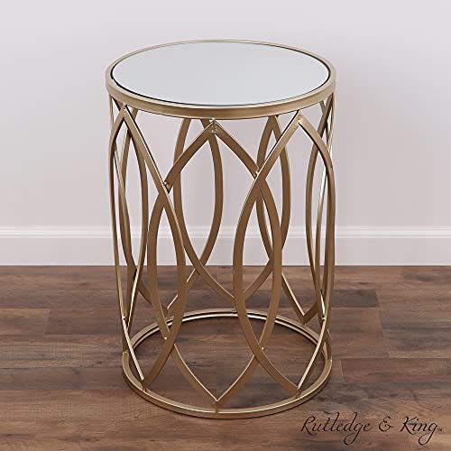 Nested Metal Side Tables - Set of 2 for Living Room & Bedroom (Gold) - color: Trinity - Gold